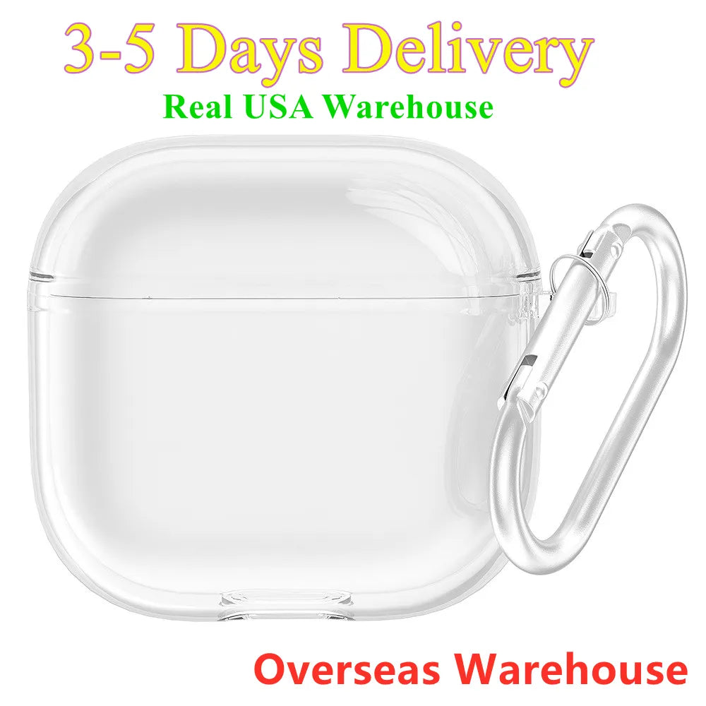 Pro2S USA Stock Pods 2 3 4 4S Earphones Accessories Transparent Cute Protective Headphone Cover Pro 2 3 2Nd TPU Shockproof Case Earbuds Cover