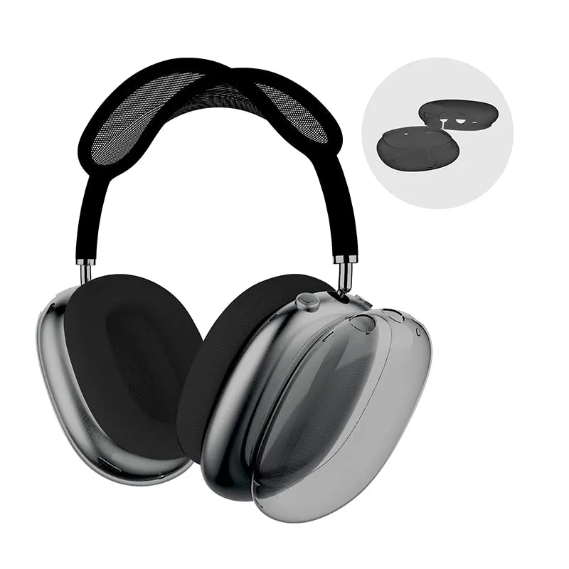 Top ANC Metal Pro Case for Max Headband Headphone Accessories Transparent Solid Silicone Waterproof Protective Case for Air Maxs Headphones Case