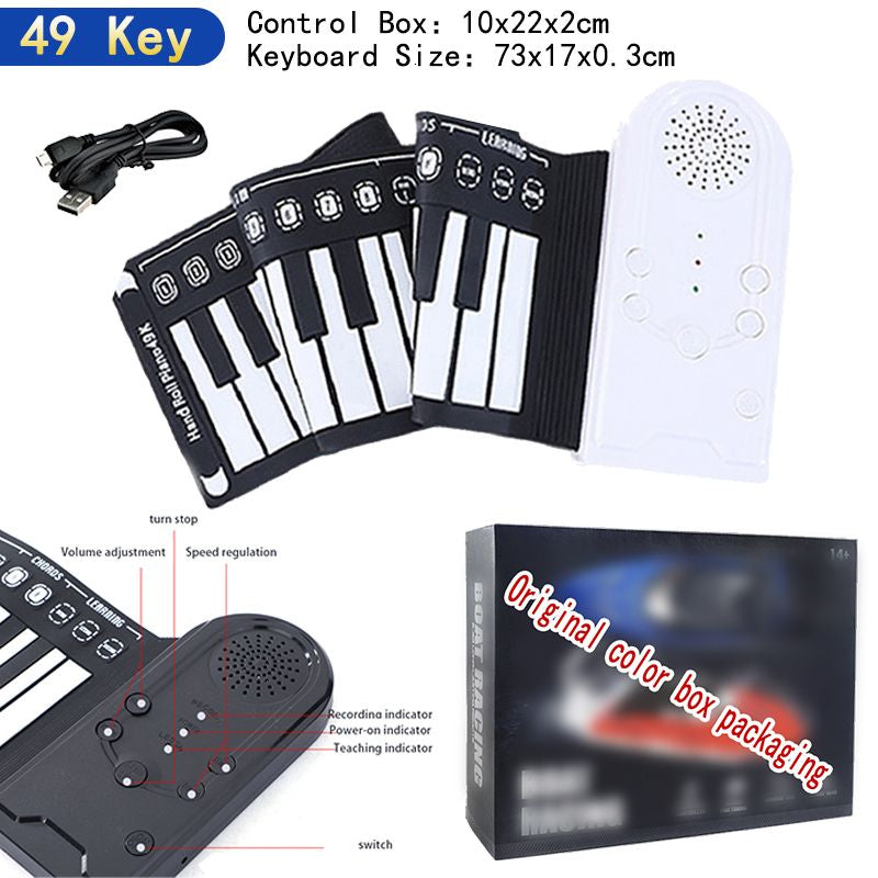 Baby Music Sound Toys Electronic Hand Roll Piano 49 61 88 Key Beginner Keyboard Instruments Kids Learning Toys for Children Boys Musical Girls Music 230629