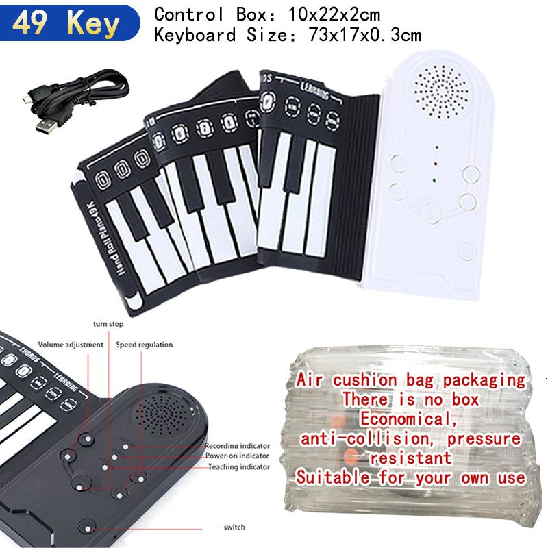 Baby Music Sound Toys Electronic Hand Roll Piano 49 61 88 Key Beginner Keyboard Instruments Kids Learning Toys for Children Boys Musical Girls Music 230629