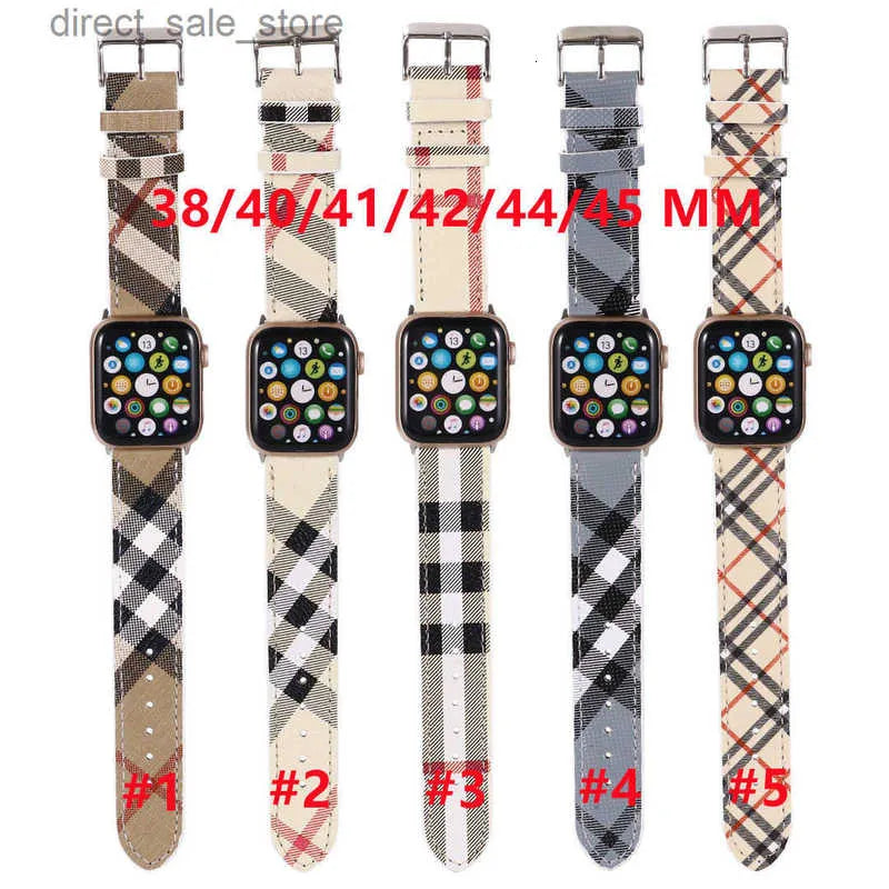 Luxury Apple Watch Band 38 40 41 42 44 45 46MM 49 Mm Flower Leather Watchs Strap Wristband for Iwatch Ultra 9 8 7 6 5 4 3 2 1 SE Designer Apple Watchband
