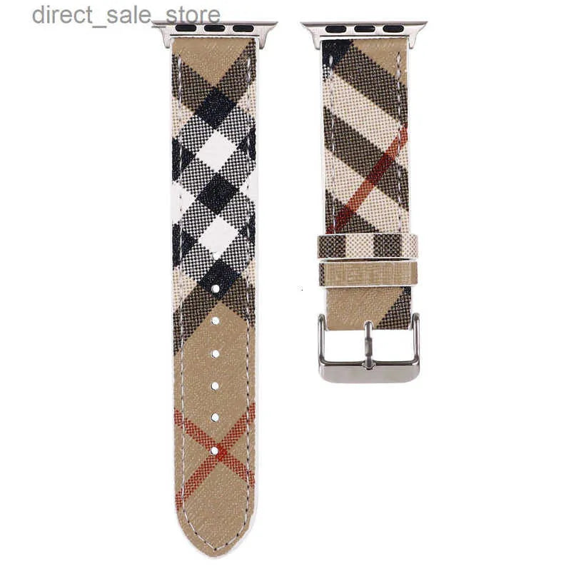 Luxury Apple Watch Band 38 40 41 42 44 45 46MM 49 Mm Flower Leather Watchs Strap Wristband for Iwatch Ultra 9 8 7 6 5 4 3 2 1 SE Designer Apple Watchband
