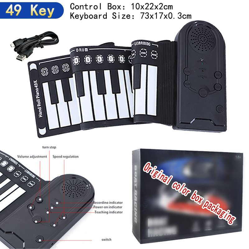 Baby Music Sound Toys Electronic Hand Roll Piano 49 61 88 Key Beginner Keyboard Instruments Kids Learning Toys for Children Boys Musical Girls Music 230629