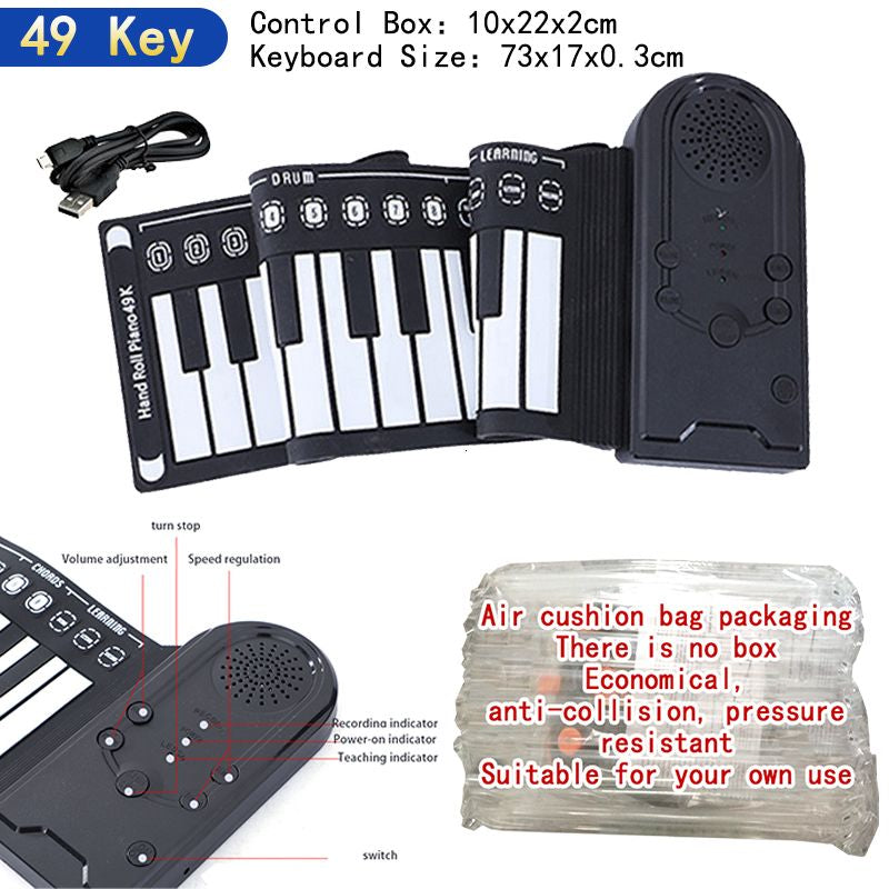 Baby Music Sound Toys Electronic Hand Roll Piano 49 61 88 Key Beginner Keyboard Instruments Kids Learning Toys for Children Boys Musical Girls Music 230629