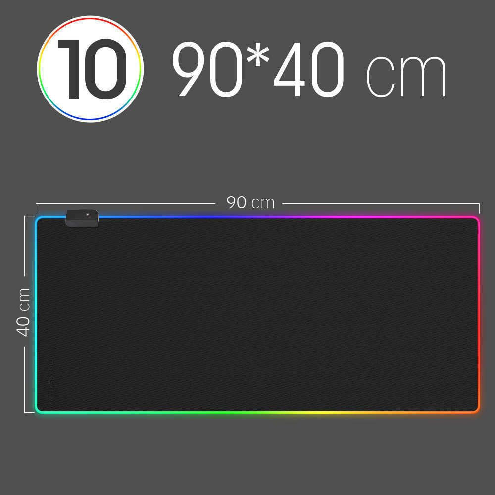 Mouse Pads Wrist Rests LED Light Mousepad RGB Keyboard Cover Desk-Mat Colorful Surface Mouse Pad Waterproof Multi-Size World Computer Gamer CS Dota W221011