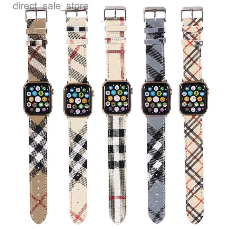 Luxury Apple Watch Band 38 40 41 42 44 45 46MM 49 Mm Flower Leather Watchs Strap Wristband for Iwatch Ultra 9 8 7 6 5 4 3 2 1 SE Designer Apple Watchband