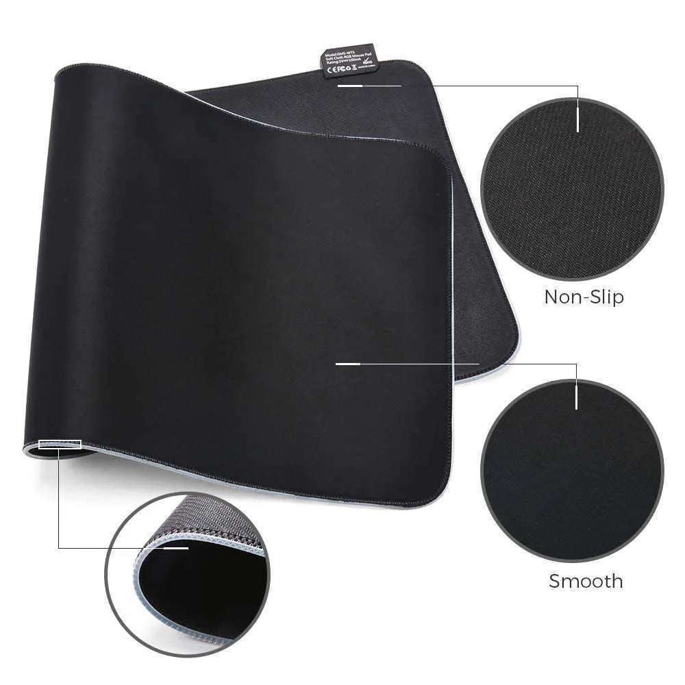 Mouse Pads Wrist Rests LED Light Mousepad RGB Keyboard Cover Desk-Mat Colorful Surface Mouse Pad Waterproof Multi-Size World Computer Gamer CS Dota W221011