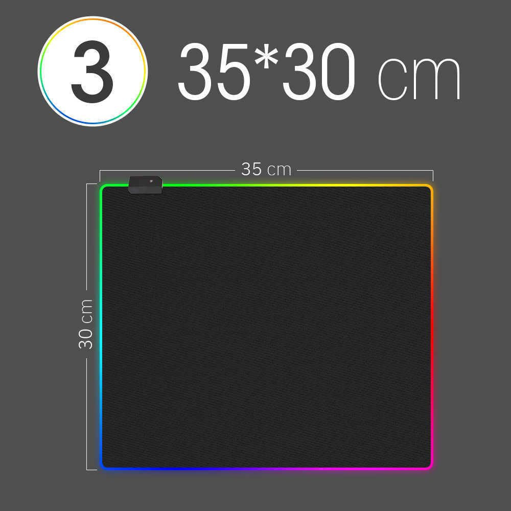 Mouse Pads Wrist Rests LED Light Mousepad RGB Keyboard Cover Desk-Mat Colorful Surface Mouse Pad Waterproof Multi-Size World Computer Gamer CS Dota W221011